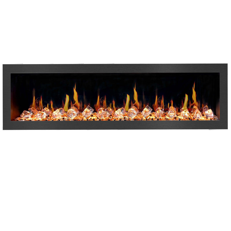 Litedeer Homes Latitude II 78" Smart Wall Mount Electric Fireplace with App Diamond-like Crystal - ZEF78VCW