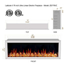 Litedeer Homes Latitude II 78" Smart Wall Mount Electric Fireplace with App Diamond-like Crystal - ZEF78VCW