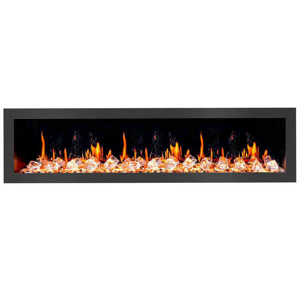 Litedeer Latitude 78-in Smart Wall Mount Electric Fireplace Wifi Enabled - ZEF78VC, Black