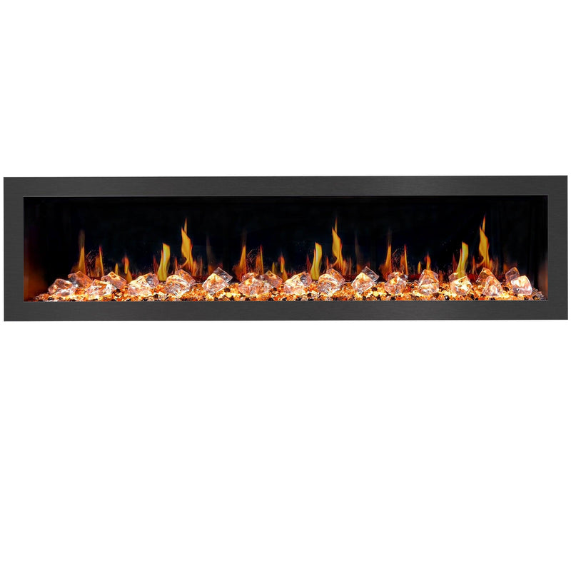 Litedeer Latitude 78-in Smart Wall Mount Electric Fireplace Wifi Enabled - ZEF78VC, Black