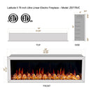 Litedeer Latitude 78-in Smart Wall Mount Electric Fireplace Wifi Enabled - ZEF78VC, Black