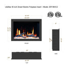 Litedeer 30" Smart Electric Fireplace Insert with App Diamond-like Crystal (ZEF38VC-30C