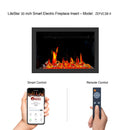 Litedeer 30" Smart Electric Fireplace Insert with App Reflective Amber Glass (ZEF38VC-30A