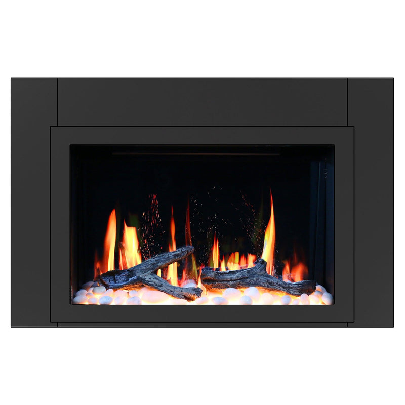 Litedeer 33" Smart Electric Fireplace Insert with App Driftwood Logs & River Rock (ZEF38VC-33