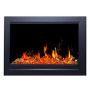 Litedeer 33" Smart Electric Fireplace Insert with App Reflective Amber Glass, Crackling Sounds ZEF38VC-33A, Black