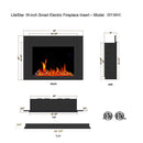 Litedeer 38" Smart Electric Fireplace Insert with Fireplace App, Reflective Fire Glass Amber - ZEF38VC-A