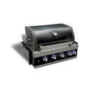 Mont Alpi 400 Black Stainless Steel Built-in Grill / 4-Burner Grill, Infrared Back Burner, Rotisserie Kit / MABi400-BSS