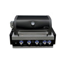 Mont Alpi 400 Black Stainless Steel Built-in Grill / 4-Burner Grill, Infrared Back Burner, Rotisserie Kit / MABi400-BSS