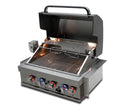 Mont Alpi 400 Built-in Gas Grill / 4-Burner Grill, Infrared Back Burner, Stainless Steel, Rotisserie Kit / MABi400