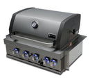 Mont Alpi 400 Built-in Gas Grill / 4-Burner Grill, Infrared Back Burner, Stainless Steel, Rotisserie Kit / MABi400