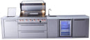 Mont Alpi 805 Island with Beverage Center / 6-Burner Grill, 2 Infrared Burners, Sink, Fridge, Stainless Steel  / MAi805-BEV