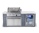 Mont Alpi 400 Artwood Island with Stainless Steel Grill and Fridge / 4-Burners, Infrared Rear Burner, Rotisserie Kit, Cover / MA400-AW