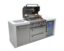 Mont Alpi 400 Deluxe Island with Fridge Cabinet / 4-Burner Grill, 2 Infrared Burners, Fridge, Stainless Steel / MAi400-DFC