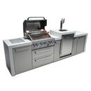 Mont Alpi 400 Deluxe Island with Kegerator / 4-Burner Grill, 2 Infrared Burners, 3 Beer Taps, Stainless Steel / MAi400-DKEG