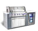 Mont Alpi 805 Artwood Island with Stainless Steel Grill and Fridge / 6-Burners, Infrared Rear Burner, Rotisserie Kit, Cover / MA805-AW