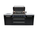 Mont Alpi 805 Black Stainless Steel Island / 6-Burner Grill, 2 Infrared Burners / MAi805-BSS