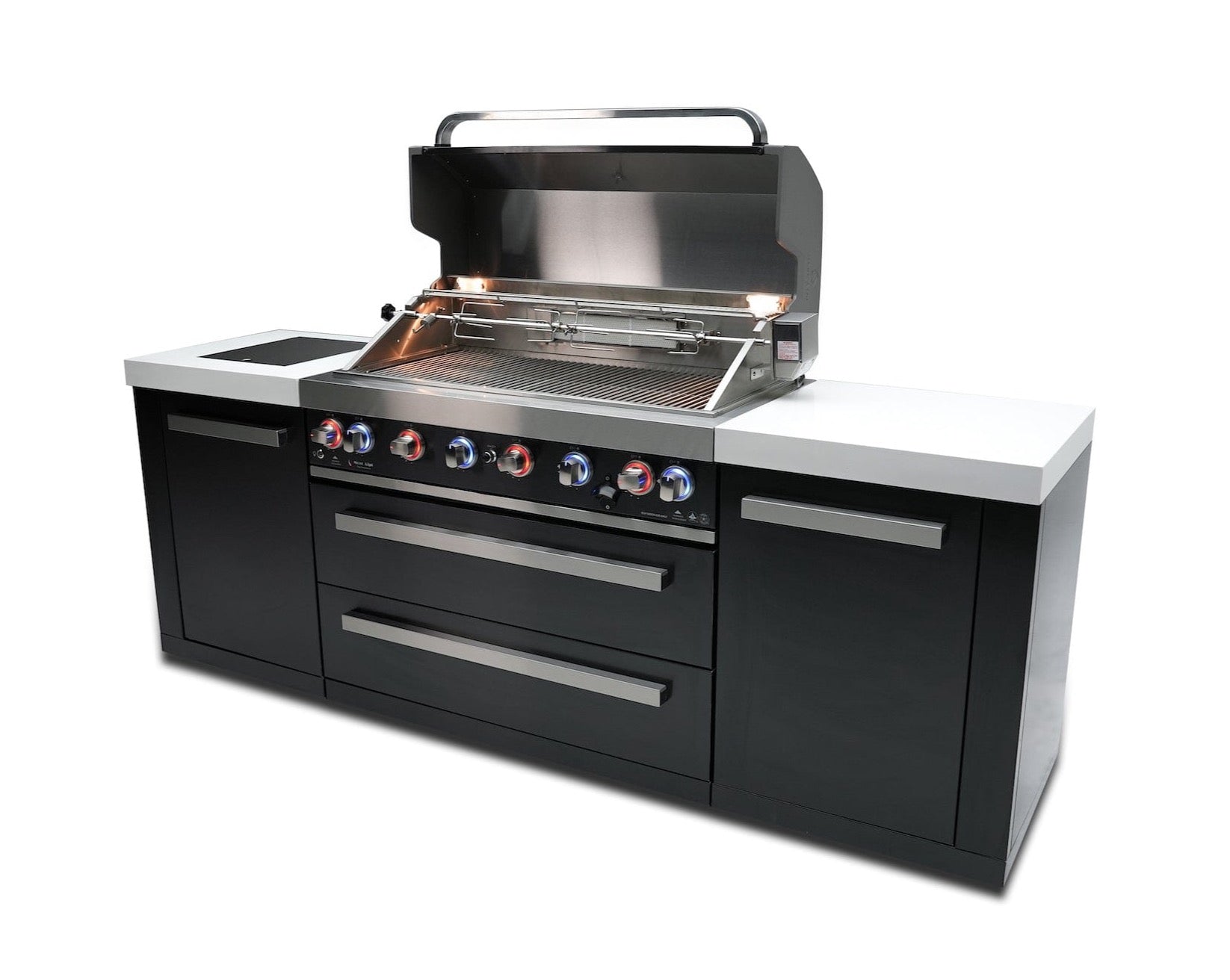 Mont Alpi 805 Black Stainless Steel Island / 6-Burner Grill, 2 Infrared Burners / MAi805-BSS