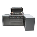 Mont Alpi 805 Deluxe Island with 90 Degree Corner / 6-Burner Grill, 2 Infrared Burners, Stainless Steel / MAi805-D90C