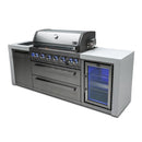 Mont Alpi 805 Deluxe Island with Fridge Cabinet / 6-Burner Grill, 2 Infrared Burners, Fridge, Stainless Steel  / MAi805-DFC