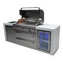 Mont Alpi 805 Deluxe Island with Fridge Cabinet / 6-Burner Grill, 2 Infrared Burners, Fridge, Stainless Steel  / MAi805-DFC