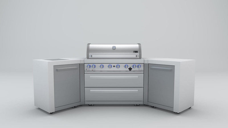 Mont Alpi 805 Deluxe Island with Two 45 Degree Corners/ 6-Burner Grill, 2 Infrared Burners, Stainless Steel / MAi805-D45