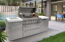 Mont Alpi 805 Island / 6-Burner Grill, 2 Infrared Burners, Stainless Steel, Composite Granite Counters  / MAi805