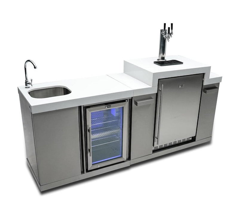 Mont Alpi Beverage Center with Kegerator / Kegerator, Sink, Fridge, 3 taps / MA-BEVKEG