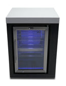 Mont Alpi Black Stainless Steel Single Fridge Module / Outdoor Rated, Lockable, Blue LED Lights / MASFM-BSS