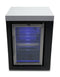 Mont Alpi Black Stainless Steel Single Fridge Module / Outdoor Rated, Lockable, Blue LED Lights / MASFM-BSS