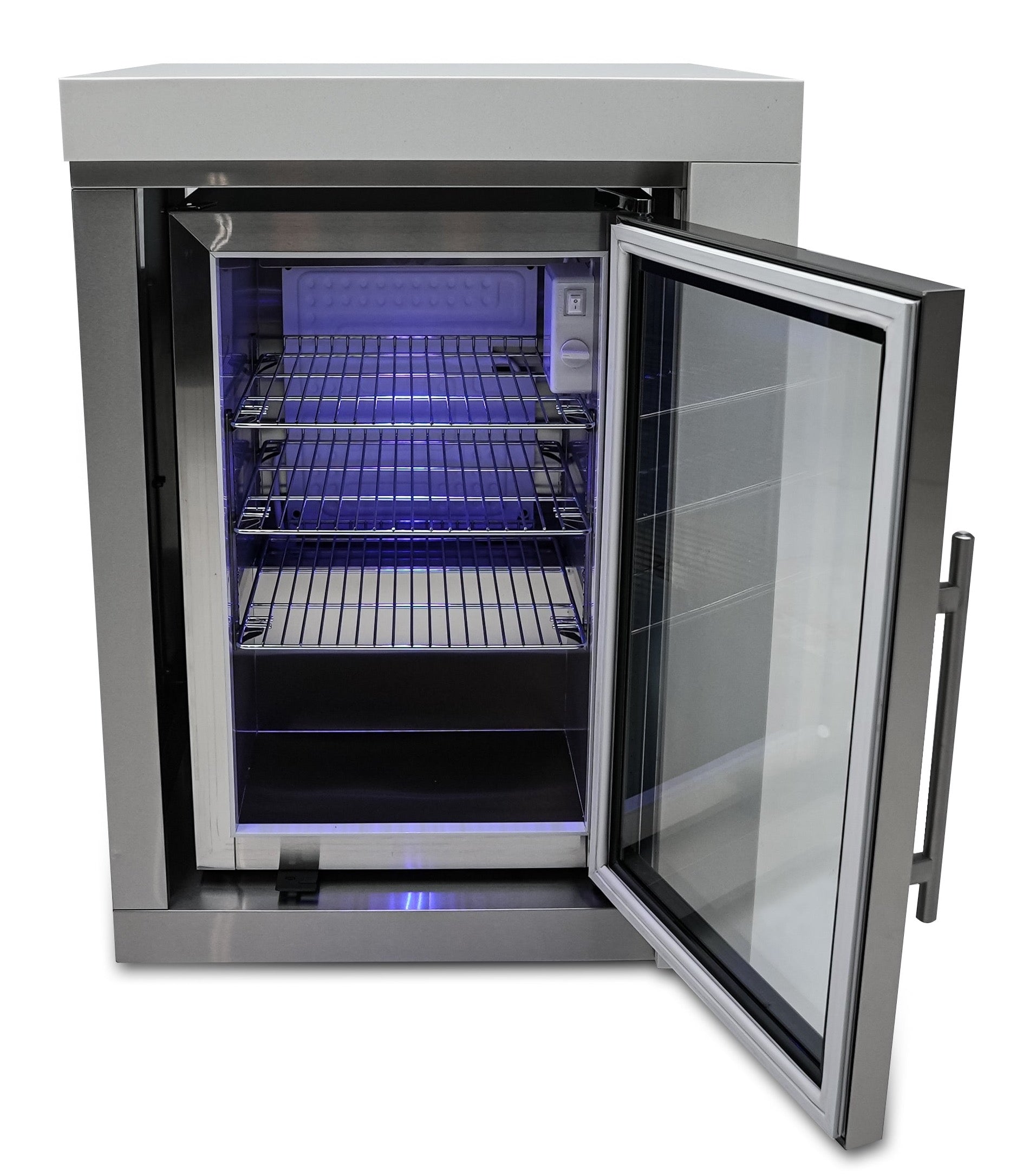 Mont Alpi Single Fridge Module / Outdoor Rated, Lockable, Blue LED Lights, Waterfall Side / MASFM