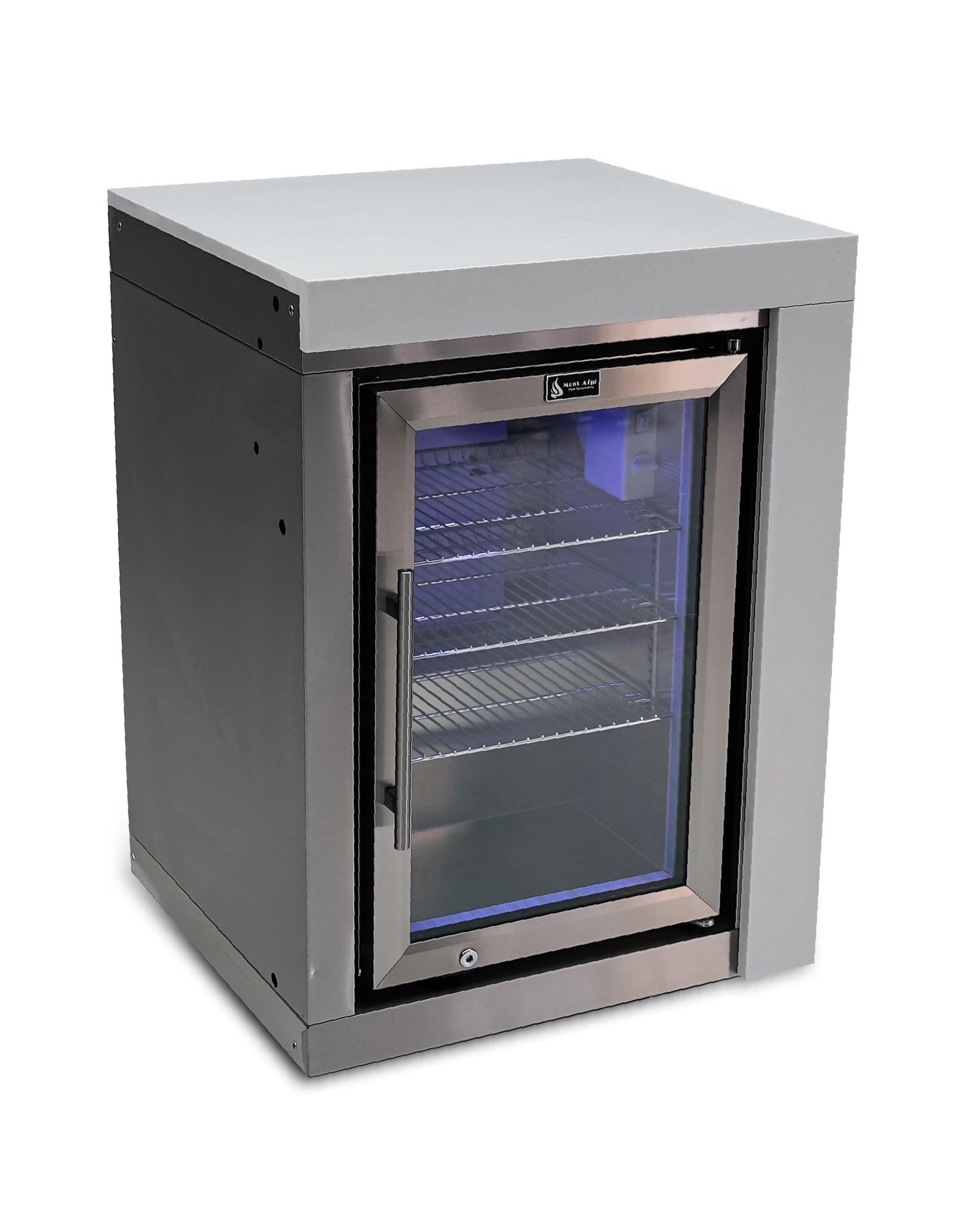 Mont Alpi Single Fridge Module / Outdoor Rated, Lockable, Blue LED Lights, Waterfall Side / MASFM