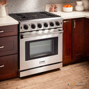 Thor Kitchen 30-Inch Gas Range with 5 Burners, 4.55 cu. ft Oven in Stainless Steel (LRG3001U)