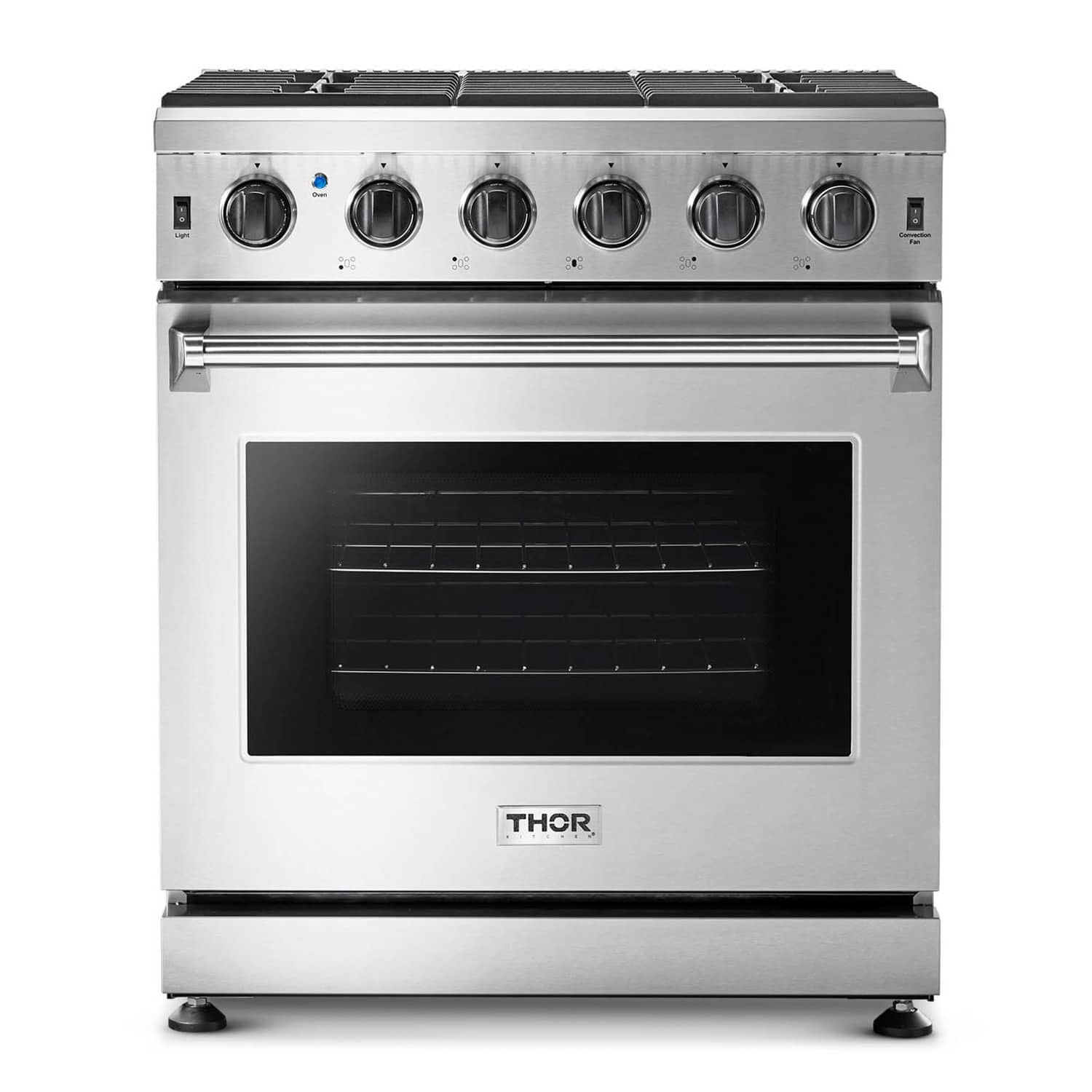 Thor Kitchen 30-Inch Gas Range with 5 Burners, 4.55 cu. ft Oven in Stainless Steel (LRG3001U)