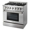 Thor Kitchen 36-Inch 5.2 cu. ft. Oven Dual Fuel Range in Stainless Steel HRD3606ULP