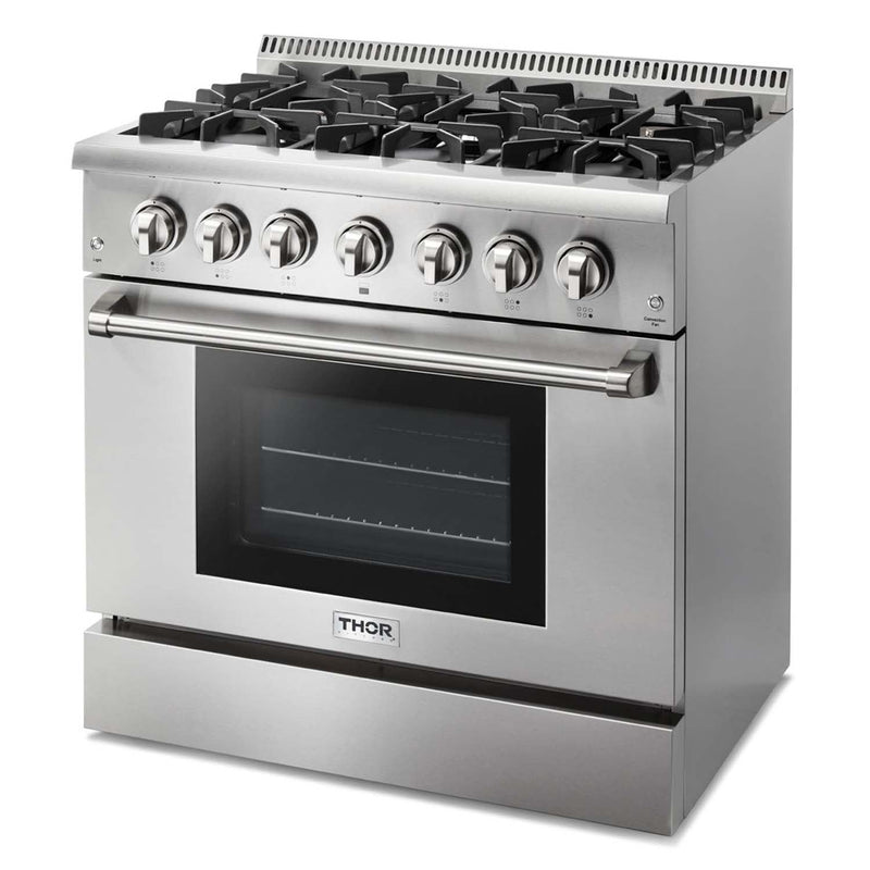 Thor Kitchen 36-Inch 5.2 cu. ft. Oven Dual Fuel Range in Stainless Steel (HRD3606U)