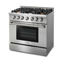 Thor Kitchen 36-Inch 5.2 cu. ft. Professional Gas Range in Stainless Steel (HRG3618U)