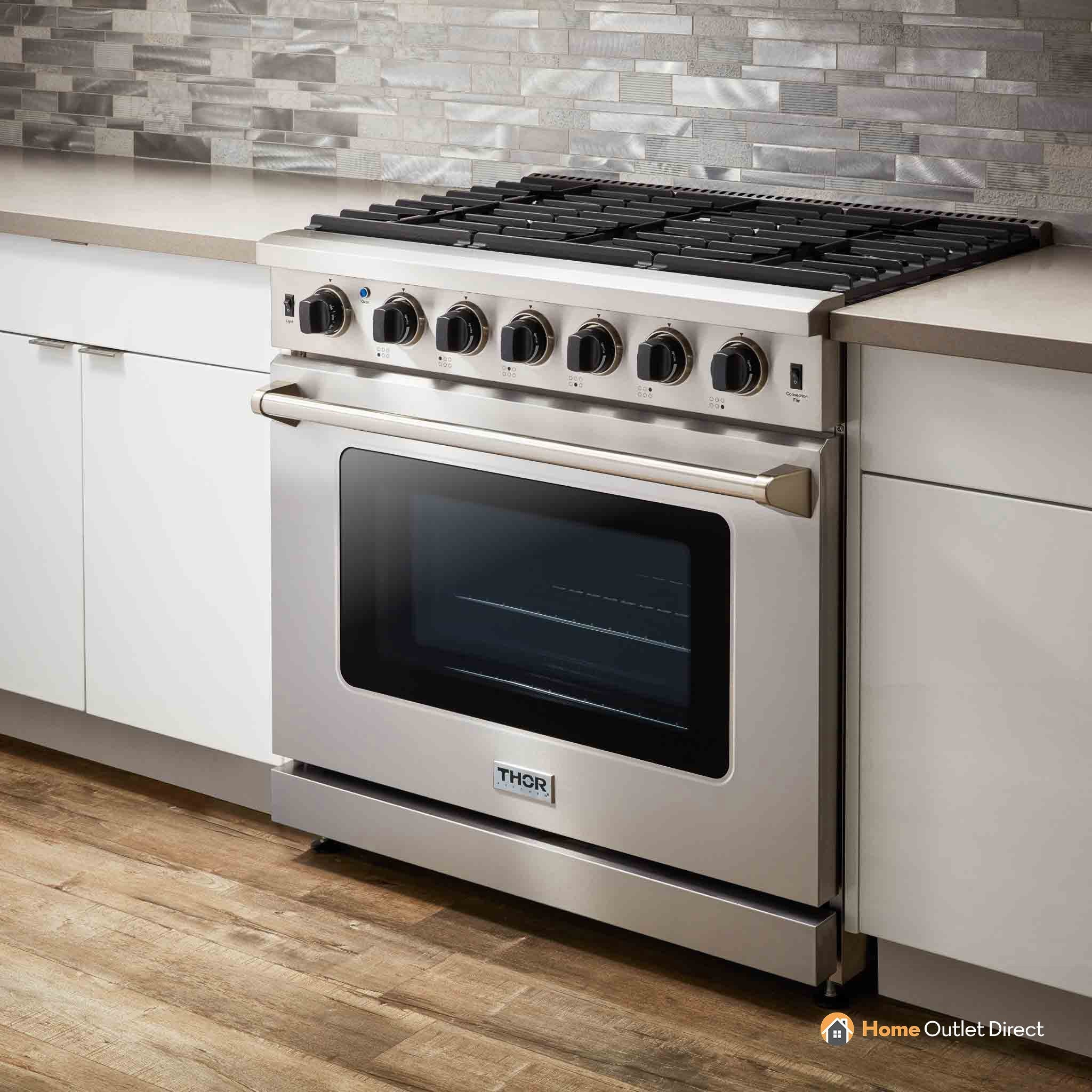 Thor Kitchen 36-Inch 6.0 Cu. Ft Single Oven Professional Gas Range in Stainless Steel LRG3601ULP