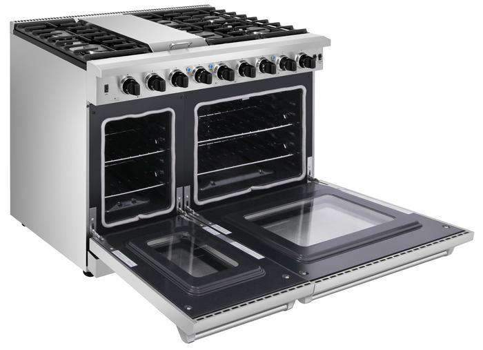 Thor Kitchen 48-Inch 6.8 cu. ft. Double Oven Gas Range in Stainless Steel LRG4807ULP