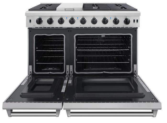 Thor Kitchen 48-Inch 6.8 cu. ft. Double Oven Gas Range in Stainless Steel LRG4807ULP