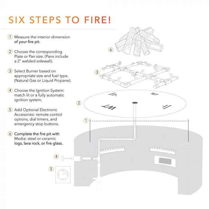 Warming Trends Crossfire CFBO Octagonal Brass Gas Fire Pit Burner Kit