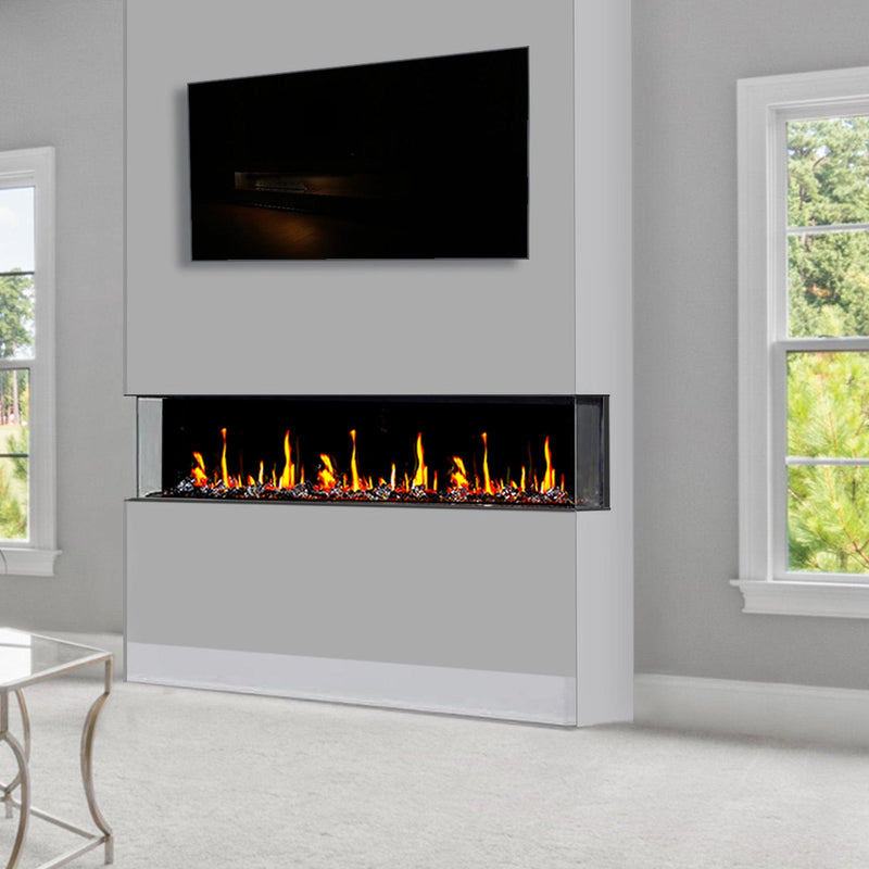 Litedeer Warmcastle 3 Side 50" Smart HD LED Electric Fireplace Wifi Enabled with App Diamond-like Crystal ZEF50T