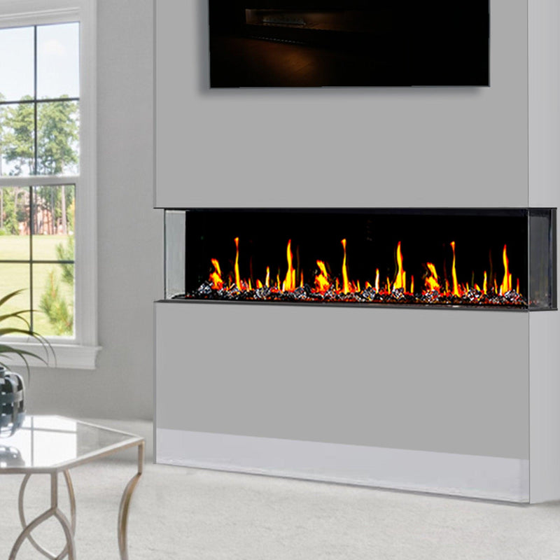 Litedeer Warmcastle 3 Side 50" Smart HD LED Electric Fireplace Wifi Enabled with App Diamond-like Crystal ZEF50T