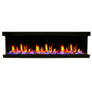 Litedeer Warmcastle 72" 3-Side Smart HD LED Electric fireplace wifi Fireplace app with Acrylic Crushed Ice Rocks ZEF72T