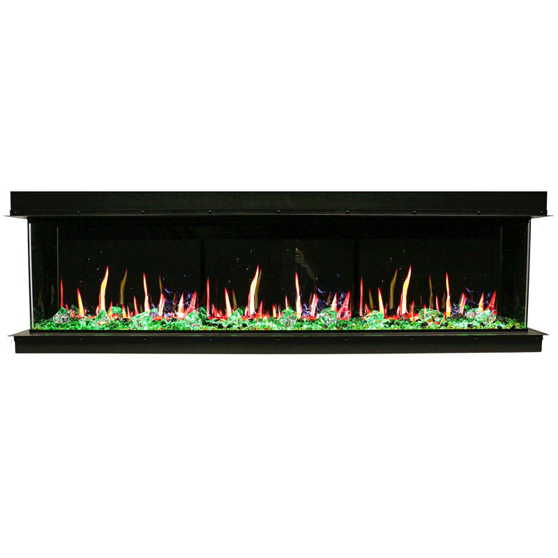 Litedeer Warmcastle 72" 3-Side Smart HD LED Electric fireplace wifi Fireplace app with Acrylic Crushed Ice Rocks ZEF72T