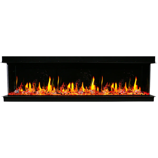 Litedeer Warmcastle 72" 3-Side Smart HD LED Electric fireplace wifi Fireplace app with Acrylic Crushed Ice Rocks ZEF72T