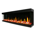 Litedeer Warmcastle 72" 3-Side Smart HD LED Electric fireplace wifi Fireplace app with Acrylic Crushed Ice Rocks ZEF72T