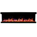 Litedeer Warmcastle 72" 3-Side Smart HD LED Electric fireplace wifi Fireplace app with Acrylic Crushed Ice Rocks ZEF72T