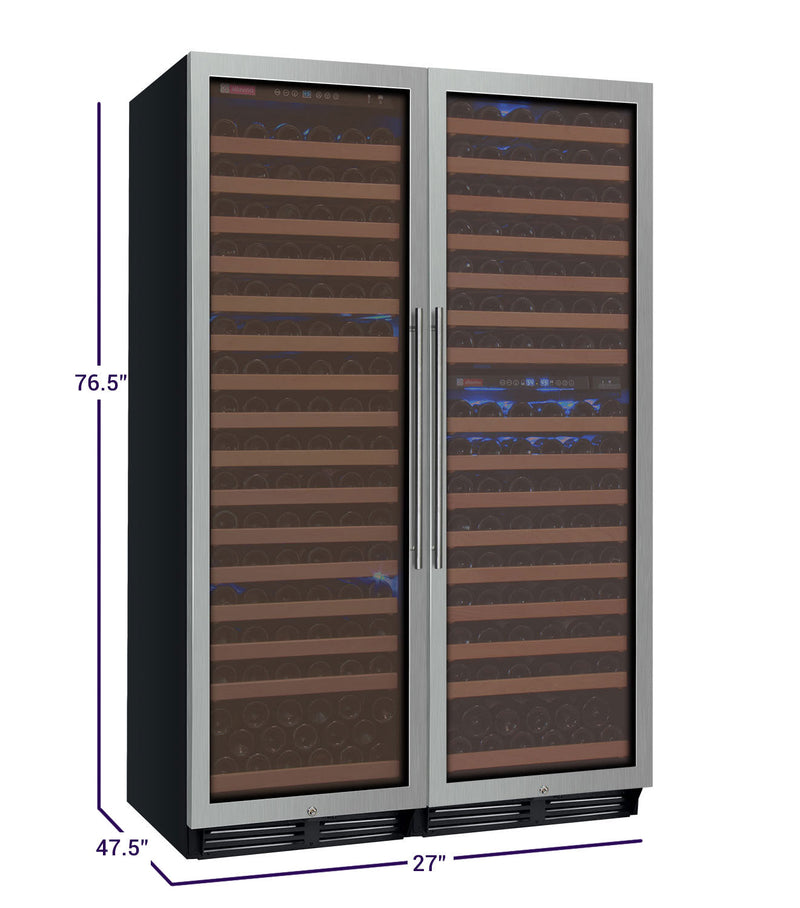 Allavino - 48"  346-Bottle Three-Zone FlexCount Classic II Tru-Vino Side by Side Wine Cooler (BF 3Z-YHWR7274-S20)